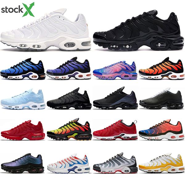 

new tn plus se running shoes for mens white black red hyper blue 3d glasses throwback future mens trainer fashion sports sneaker 40-45