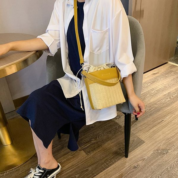

designer handbags messenger woven bag 2020 new fashion portable luxury bucket bag tide designer shoulder straw bag