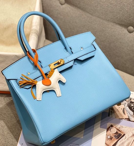 

whosale половины воска ручной резьбы epsom кожа синий brikin кошелек, имеет как золото и серебро hardware.size25cm, быстрая доставка