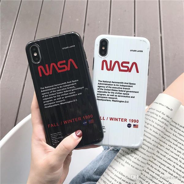 

ell nasa us street trend astronaut space soft off silicon cover for iphone 6 s 7 6s 7plus 8 8plus x xr xs white max phone coque
