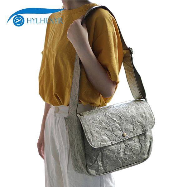 

hylhexyr women handbags shoulder pack crossbody bags fashion tote washing kraft paper satchel retro vintage style shopper bag