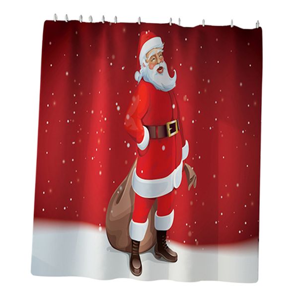 

hanging christmas shower curtain with hooks waterproof bathroom supplies
