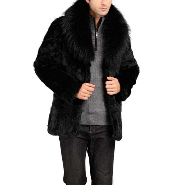 

winter autumn men fur warm winter fashion leather coat quality women jacket high faux artificial solid unisex, Black