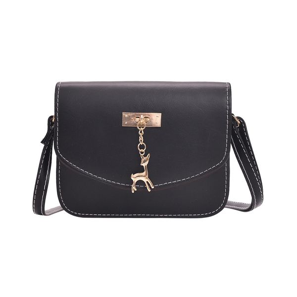

women leather shoulder bag deer decor crossbody bag female handbags girl messenger bags 2019 new arrival