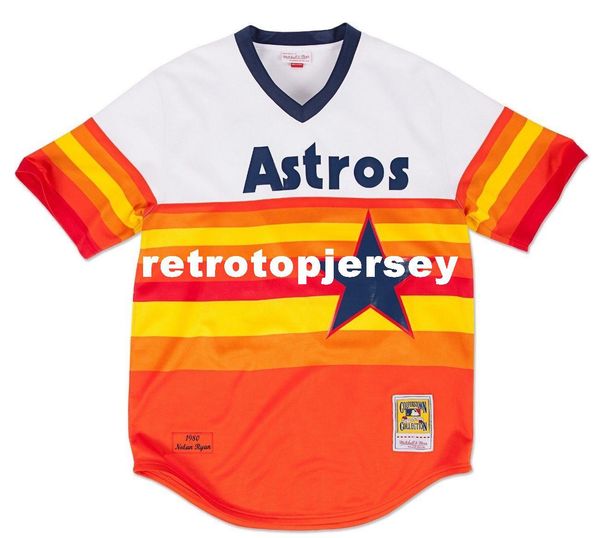 

nolan ryan houston #34 mitchell & ness retro 1980 pullover jersey, Gray