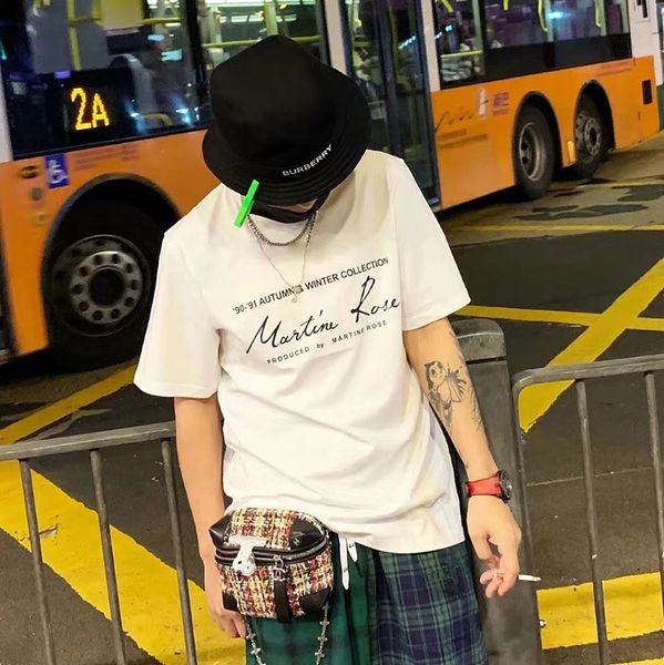 

2020 designer brand short sleeve round neck summer tee t-shirt machine rose print letter logo, White;black