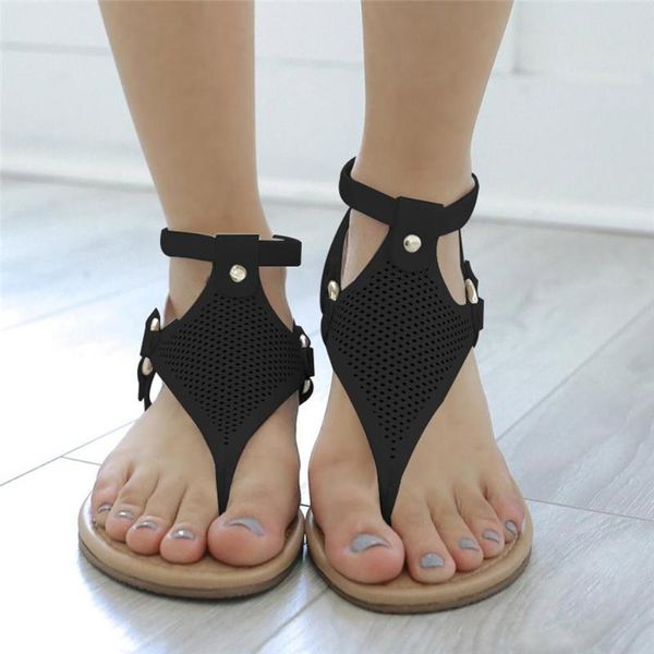 

vintage women sandals women summer clip-toe shoes zipper sandals ladies outdoor casual simple beach flats shoes new