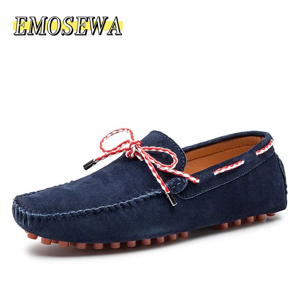 

2020 fahion men loafers men's casual shoes suede leather mocassim masculino breathable slip on boat shoe chaussures hommes, Black