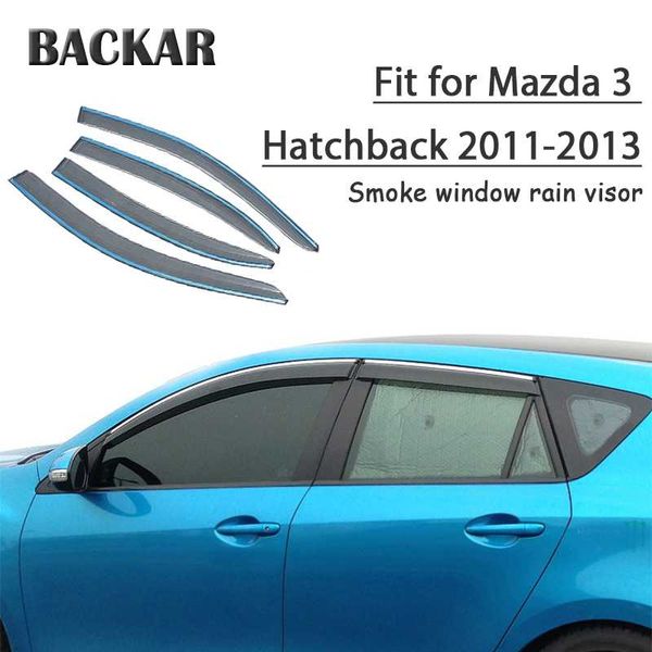 

backar auto car windows rain wind sun shield deflector visor trim for mazda 3 hatchback 2011 2012 2013 accessories all weather