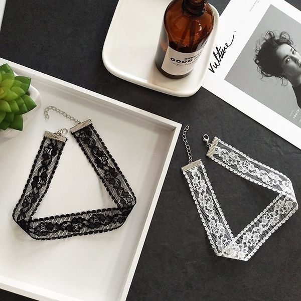 

maxi korea harajuku style flower lace temperament retro wild necklace chic accessory for morden lady, Golden;silver