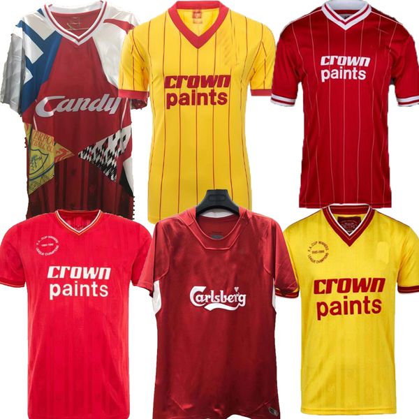 

04 05 06 retro soccer jersey gerrard 82 fowler dalglish 10 11 football shirts torres 1989 maillot 85 86 kuyt 08 09 suarez 1995 93 mcmanaman, Black