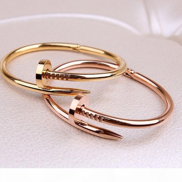 

tone88 2019 100% new 316l titanium steel brand name nail punk lovers women and man bangle ing, Black