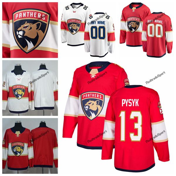 

2019 mark pysyk florida panthers hockey jerseys mens custom name home red #13 mark pysyk stitched hockey shirts s-xxxl, Black;red