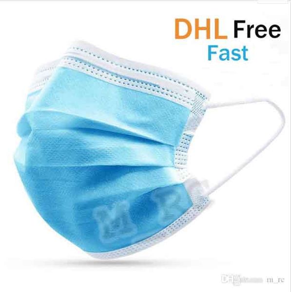 

одноразовая маска 3-слойная защитная маска для лица с бесплатными dhl толстыми 3-слойными масками 100% новый и высокое качество безопасный и