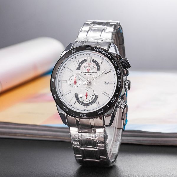 

2020 new designer watches small needle run seconds men superior quality wrist watch brand strap luxury fashion men's quartz watches, Slivery;brown