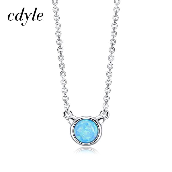 

cdyle 925 sterling silver opal jewelry blue opal necklace fashion women's animal jewelry trendy jewelry gift for women