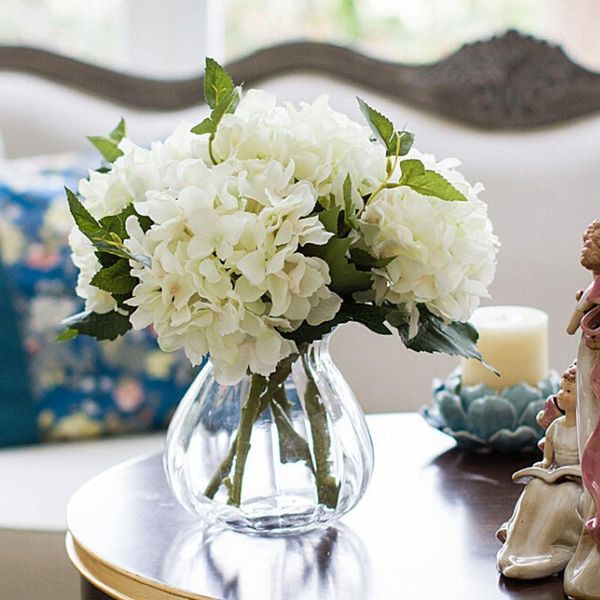 

высокое качество искусственный гортензия цветы букет свадеб diy real сенсорный поддельные цветы украшения сада цветочные растения