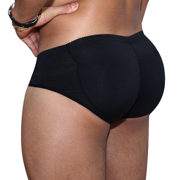 

men's pads bulifter control panties slimming underwear panties man shaper waist trainer padded enhancement cotton underwear, Black;brown