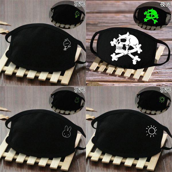 

funny pet gift mask face cover glow in the dark skull smile purge skeleton mask abc2007 vahmn, Black