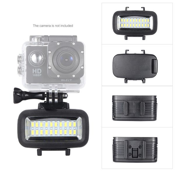 

красота лампа дайвинг водонепроницаемый селфи свет sl-100 6w 5500k 700lm led camera light с 20 светодиодов селфи свет камеры лампы непрерывн
