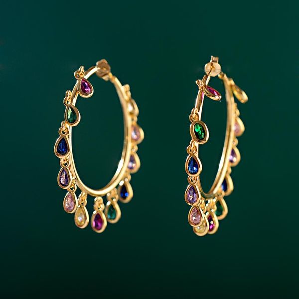 

anqi 2019 colorful rhinestone gold big circle geometric hoop earrings women fashion wedding jewelry pendientes mujer, Golden;silver