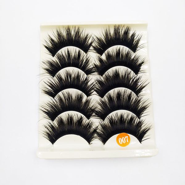 

5 pairs new thick crossed false eyelashes plastic-cotton stems eyelashes, eye makeup tool