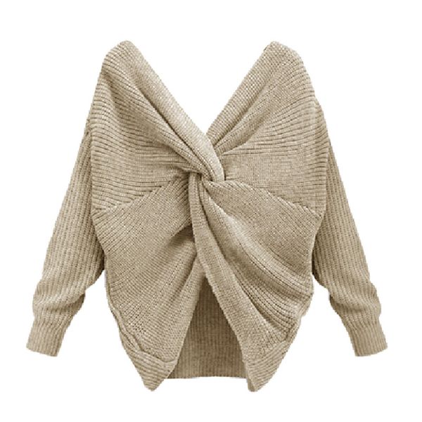 

women v neck sweater female autumn winter long sleeve knitted sweaters pullovers, White;black