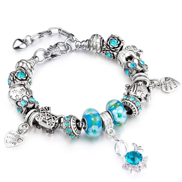 

molinuo 19-3cm girl birthday party gift bracelet european charm female diy jewelry making cute bracelet, Black