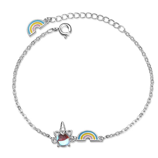 

colorful unicorn rainbow bracelet net red niche design student jewelry, Black