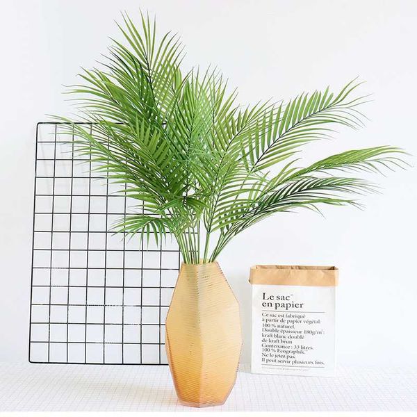 

1шт пальма искусственных листы ветвь поддельной листва поддельный завод для дома свадебной гостиной diy украшения джунглей партии