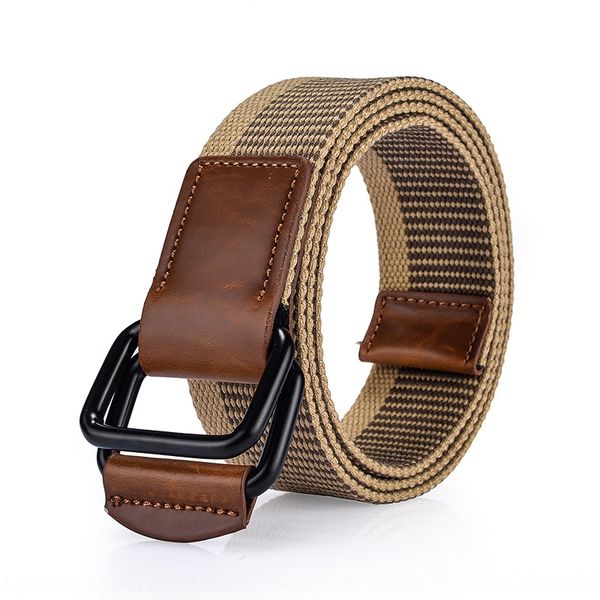 

roslh holy dragon double ring buckle canvas men's casual pants belt student youth woven belt tide outdoor sports casual pants outdoor s, Black;brown
