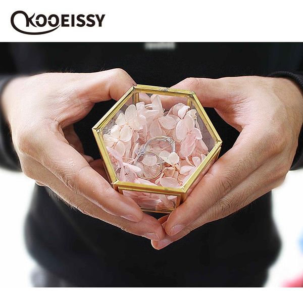 

glass geometry container ring box makeup organizer jewelry storage box everlasting flower micro landscape glass cover