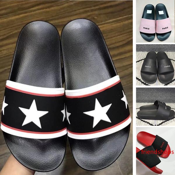 

роскошные дизайнерские женские тапочки мода розовый черный белый париж мужские летние слайды мокасины chanclas тапочки для пляжной уличной о