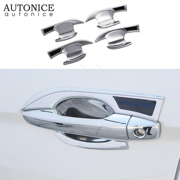 

4pc carbon fiber color outer door handle bowl decorator trim fit for mitsubishi eclipse cross 2018 2019 2020