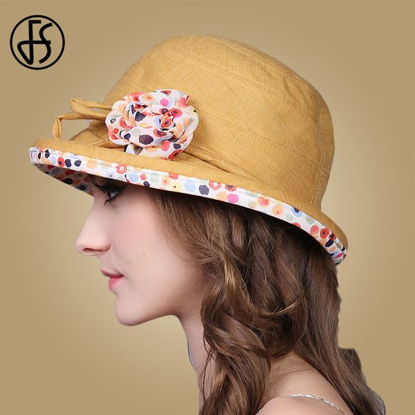 

fs 2020 new summer cotton sun hats ladies solid plain camel elegant wide brim hat female round panama floppy beach hat women, Blue;gray