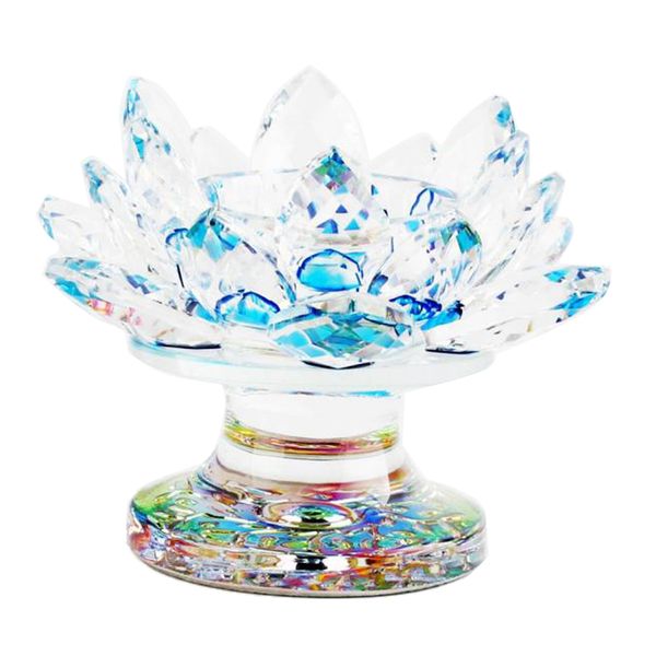 

crystal glass lotus flower tea light candle holder gift