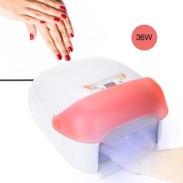 

36w uv lamp nail dryer quick drying intelligent gel polish curing lamp light with fan nail lamps eu us plug