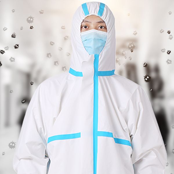 

disposable anti-epidemic antibacterial plastic closures isolation suit protective clothing dust-proof coveralls antistatic clothing white ce