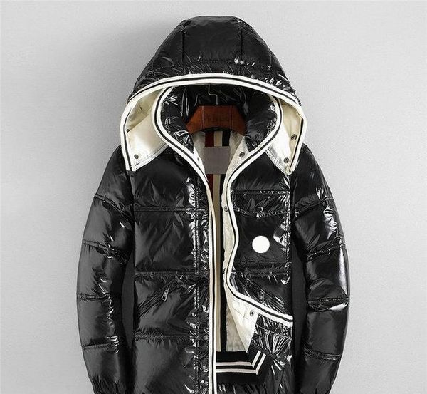 

monclers mens down jacket mens designer winter jacket large size luxury shiny fabric men down jacket french fashion brand high coat 001, Black
