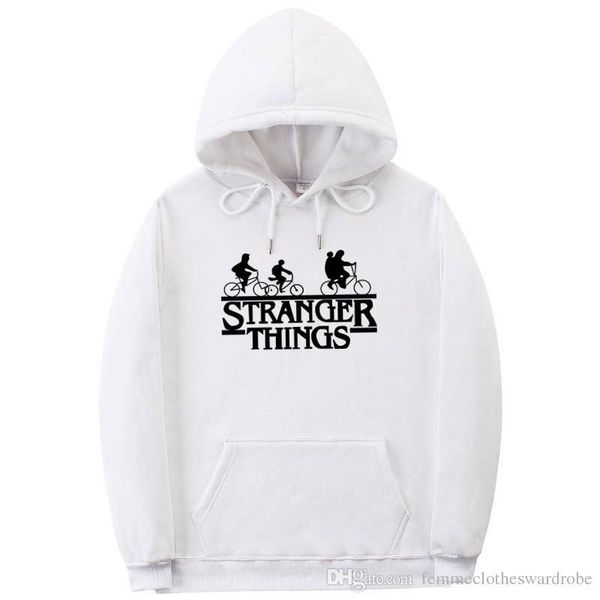 

мужские толстовки мода осень с длинным рукавом с капюшоном подросток толстовки мужской одежды бренд странные вещи, Black