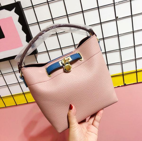 

lock bucket bag women fashion crossbody shoulder bags summer bright colors handbag ladies totes