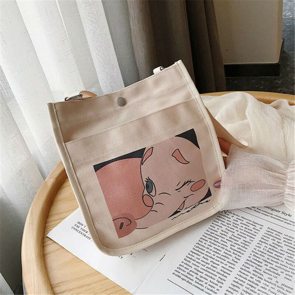 

new bag for women 2019 fashion canvas bag lovely printing messenger crossbody ladies shoulder handbag women teenager girls