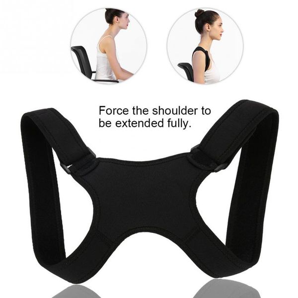 

spine posture corrector back support belt shoulder bandage back spine posture humpback correction band corrector pain relief, Black;blue