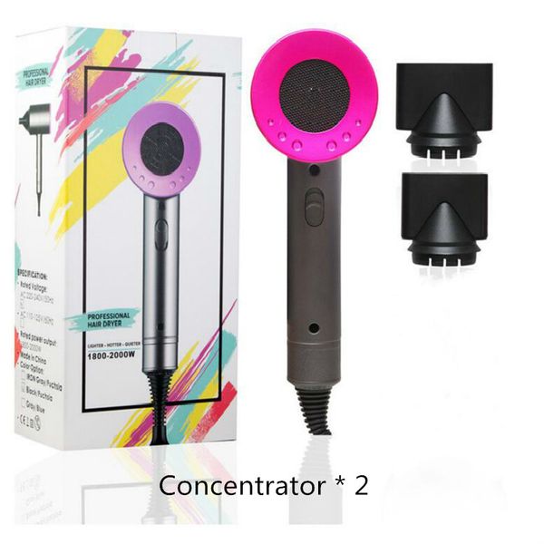 

professional 2000w hair dryer 2 in 1 air dryers brush negative ionic hair blow dryer salon style tools hair blower, Slivery;white