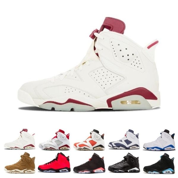 

men 6 6s basketball shoes tinker unc infrared white black cat carmine gatorade maroon toro red designer trainer sport sneaker size 41-47