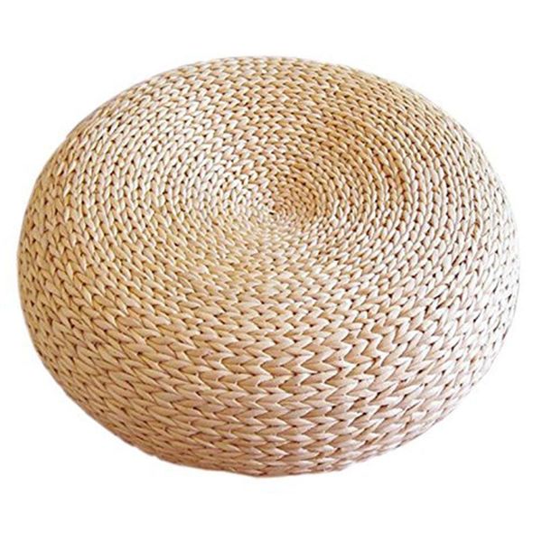

tatami cushion round straw weave handmade pillow floor yoga chair seat mat thicken window chair cushion pad home decor