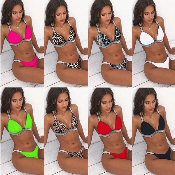 leopard bikini push up