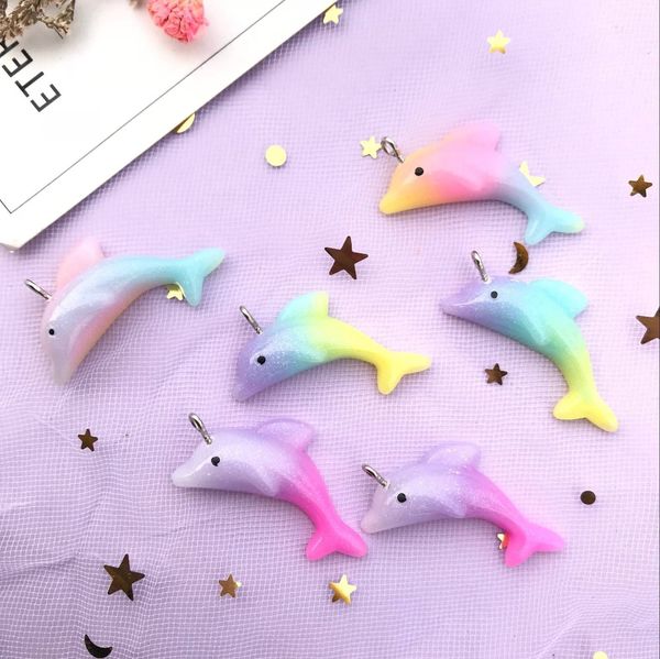 

flat back resin dolphins earring charms resin necklace pendant keychain charms for christmas diy decoration, Bronze;silver