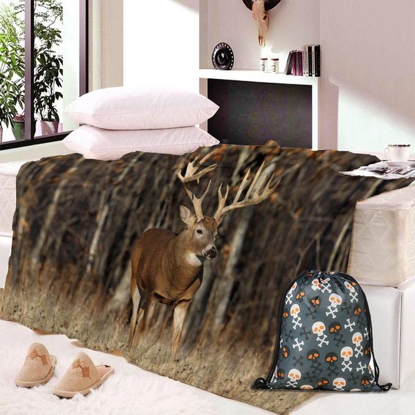 

large warm thick owl christmas elk throw blanket coverlet reversible fuzzy plaid on the sof/bed couch cover bedspread dropship
