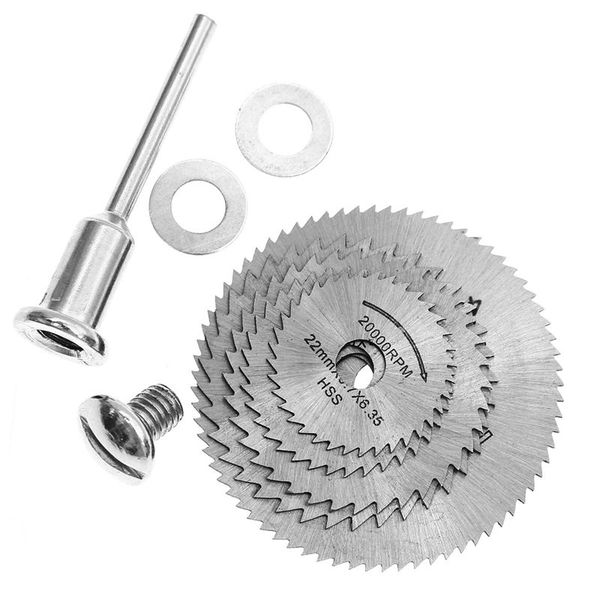 

easy-6 pcs 22-44mm hss circular saw blade cutting discs set with 2 gaskets for drill